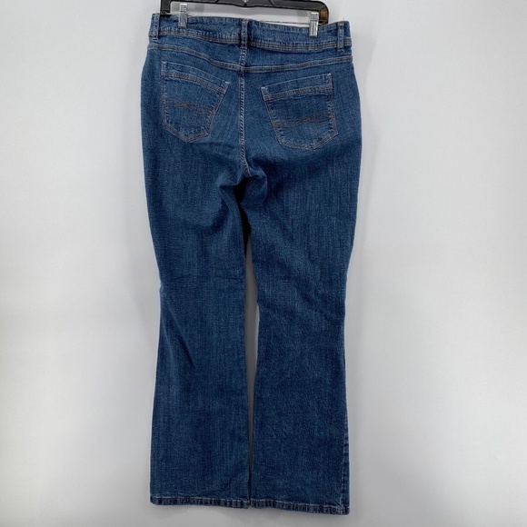 Lee Jeans Women's Size 14 Boot Cut Riders Blue Denim 5 Pocket Button Zip Closure - Picture 9 of 12